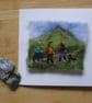Needle felted Walking Group greetings card - Image 1