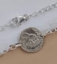Bee Engraved Sterling Silver Coin Bracelet - Image 3
