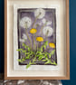 Framed original watercolour and ink painting, 'Dandelion' - Image 1