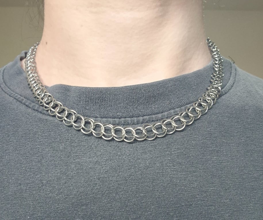 Half Persian Stainless Steel Chainmaille Necklace 18"