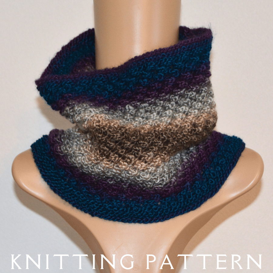 Cowl Knitting Pattern The Blackberry Cowl PDF PATTERN ONLY
