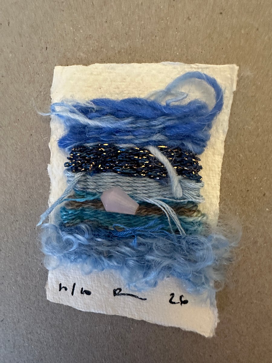 Beaded miniature weaving on paper 10 of 10