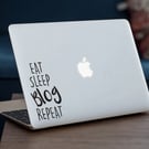 EAT SLEEP BLOG Repeat Quote Apple MacBook Decal Sticker fits all MacBook models