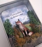 Chanctonbury Fox hand made, hand painted miniature diorama Gift tin Sussex  - Image 2