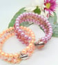 Pearl and Crystal 2 Strand Cuff Bracelet with Bridesmaids Charm, Hen Party Gift - Image 1