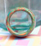 Fancy Marbled Emerald and Golds Ring - Handmade - Size S - Image 4