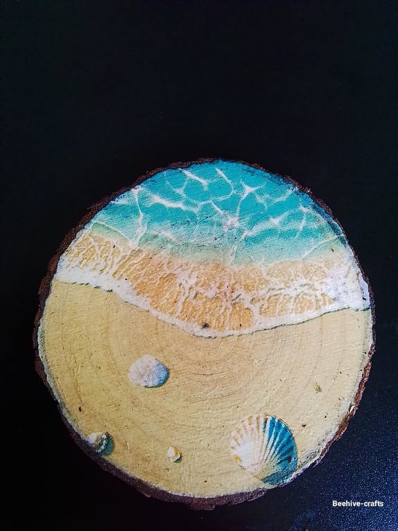 Woodslice decoupage coaster 