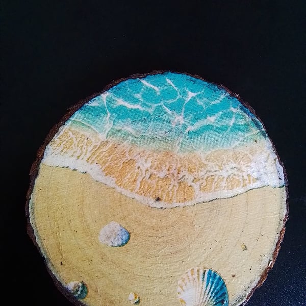 Woodslice decoupage coaster 