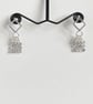 Crystal Mesh Earrings with Diamond Shaped Earring Posts - Image 1