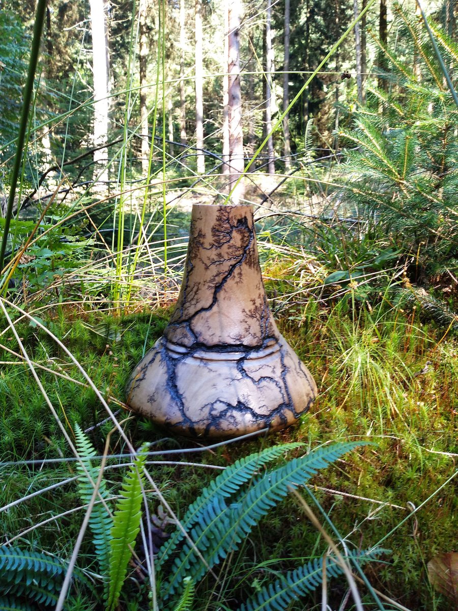 Decorative wooden vase