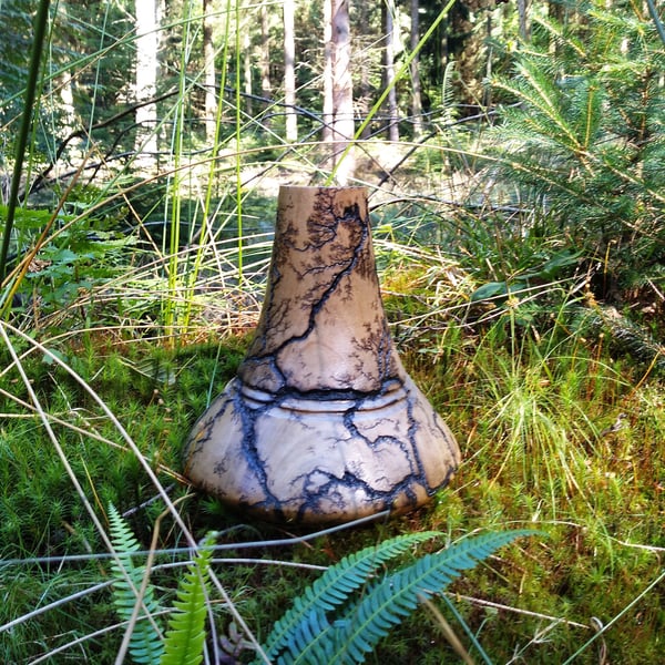 Decorative wooden vase