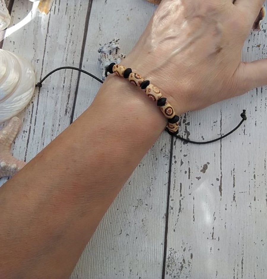 Wood Bead bracelet unisex 