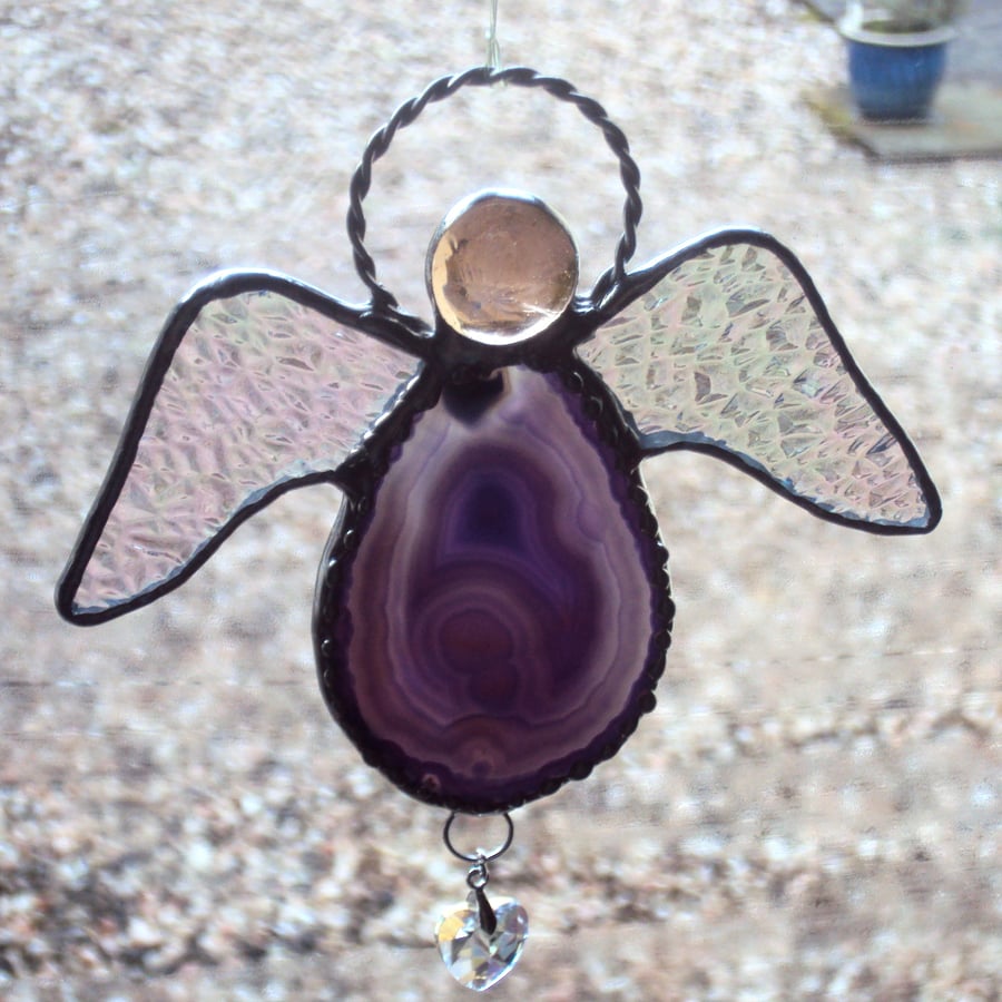 Agate and glass angel