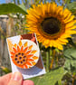 Handmade Ceramic Sunflower brooch, Hand Made Pottery Badge - Image 5