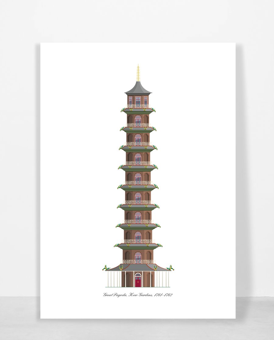 A4 Pagoda Kew Gardens print