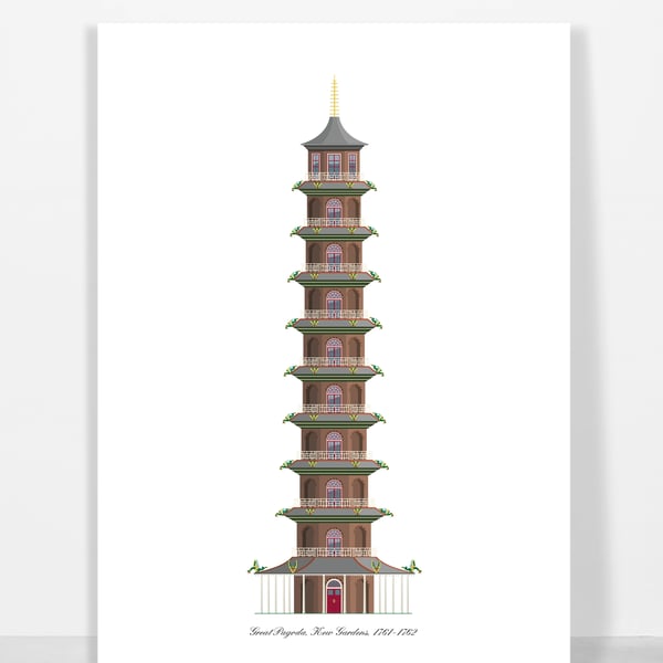 A4 Pagoda Kew Gardens print