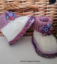 Designer 90% & 75% Merino Wool Baby Girl's Flower Booties 3-9 months size - Image 6