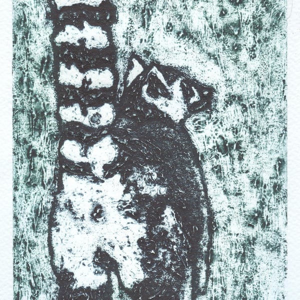 Ring Tailed Lemur 2 Limited Edition Collagraph Print