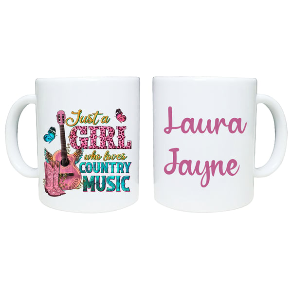 Country music lovers mug gift, just a girl who loves country music mug