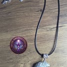 Handmade Wire Wrapped Larvikite Moon Necklace
