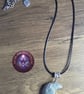 Handmade Wire Wrapped Larvikite Moon Necklace