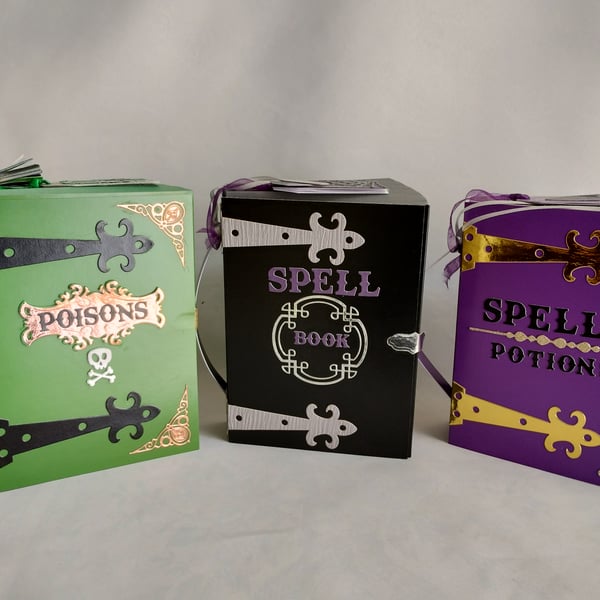 Spooky Spell Book Style Gift Bag Box 