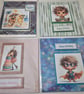 Set of 4 Handmade Greeting cards Bundle - mixed greetings