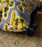 Botanical cotton cushion cover with pompoms - Image 4