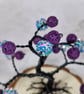 Small Wire Tree with Purple and Multicoloured Beads on a Wooden Base - Image 8