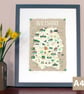 Wiltshire illustrated map poster A4 - Image 3