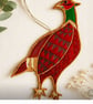Handmade Fabric Pheasant Decoration – Free Machine Embroidered Textile Bird