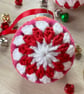 Crochet Christmas Baubles Set of 4 - Bright Colours - Tree Decorations - Image 4