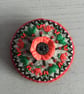 Hand Embroidered Poppy Brooch - Image 1