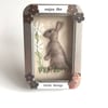 little rabbit in a tin, ornamet, magnet, textile art, gift