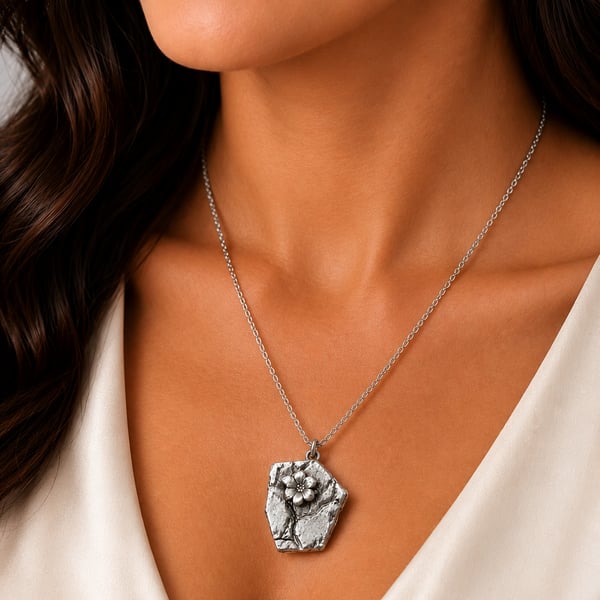 Fracture & Bloom Fine Silver Necklace