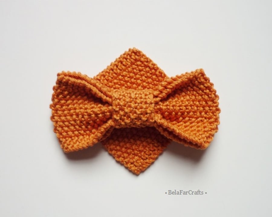 Bow & pocket square set - Cotton anniversary gift - Men's cotton knits