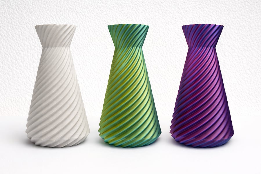 3 Handmade Spiral Vases – 3D Printed Decorative Vase, Custom Colours