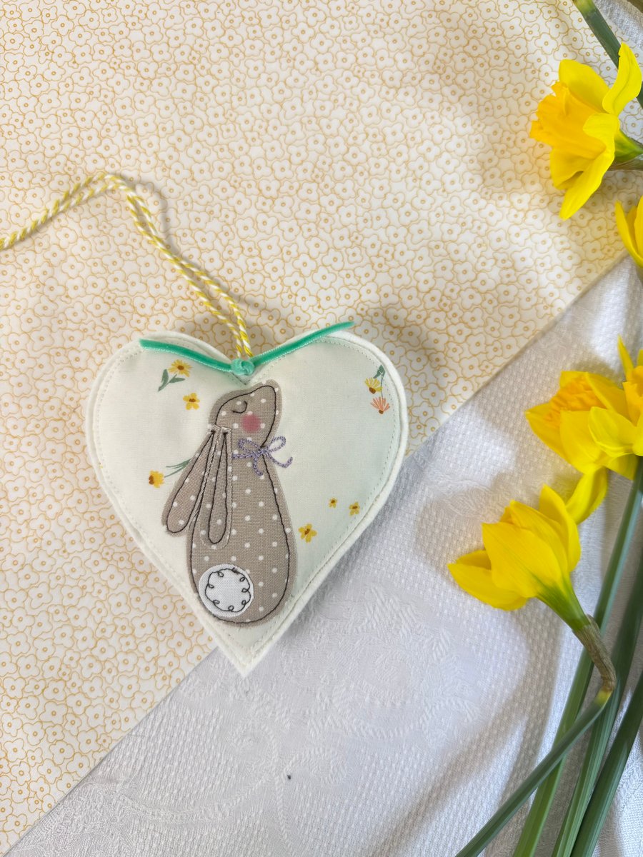 Embroidered Bunny Lavender Heart