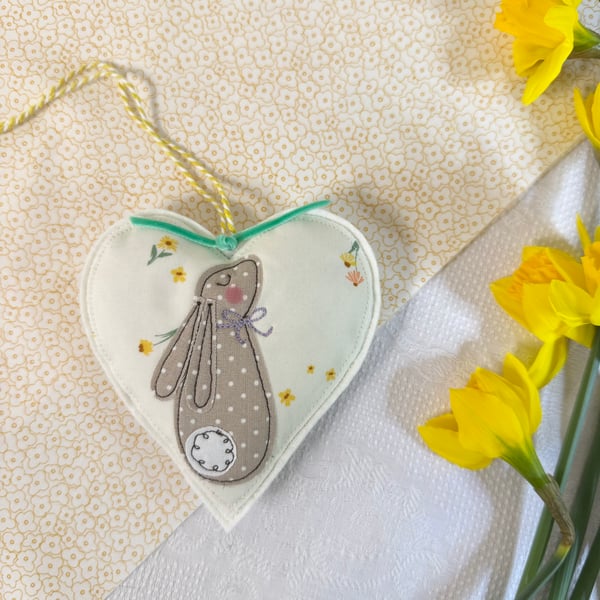 Embroidered Bunny Lavender Heart