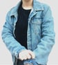 Upcycled denim jacket - William Morris on Willow (blue) - Image 8