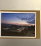 Seaford Beach Sunset A5 Greeting Card 