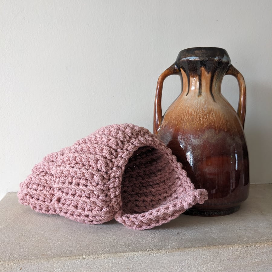 Crochet shell, home decor, wall decor, plant display