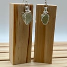 Seafoam green teardrop sea glass earrings 