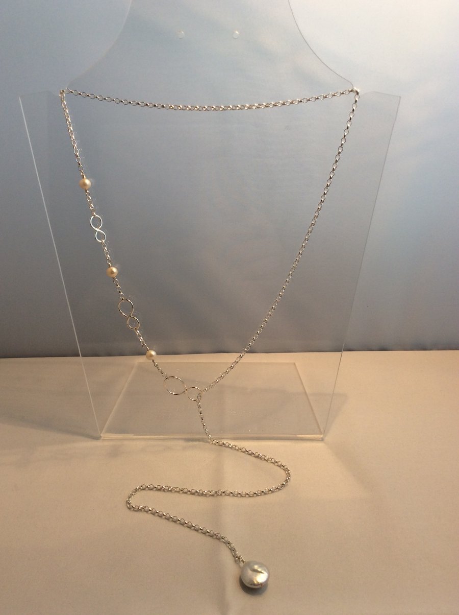Infinity lariat necklace