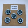 Pack of 5 handmade beaded Dorset buttons