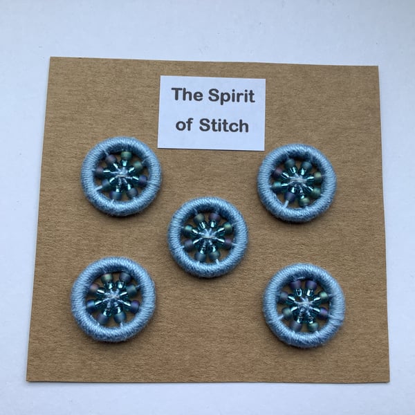 Pack of 5 handmade beaded Dorset buttons