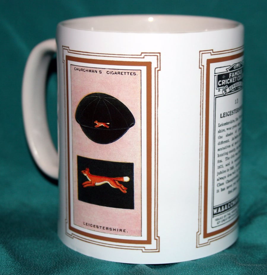 Cricket mug Leicestershire 1928 cricket colours vintage design mug