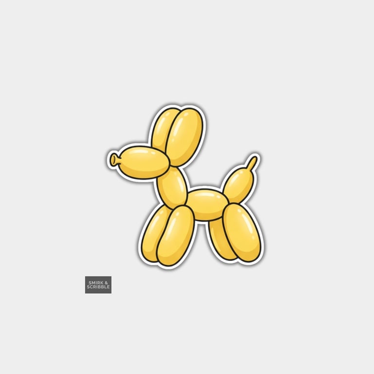 Funny Vinyl Die Cut Sticker For Adults - Cute Balloon Dog