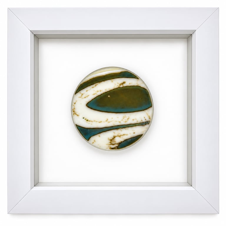 Framed fused glass rondel - A