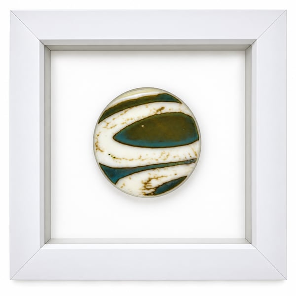 Framed fused glass rondel - A